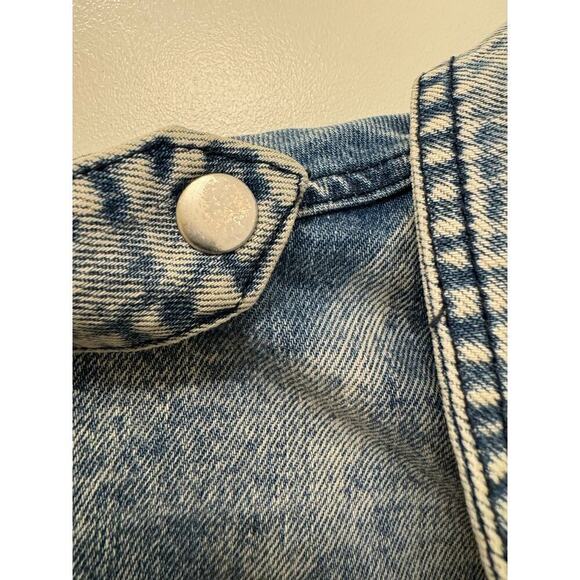 Avec Les Filles Acid Wash Denim Utility Jacket Size Medium Safari Style - Picture 7 of 10